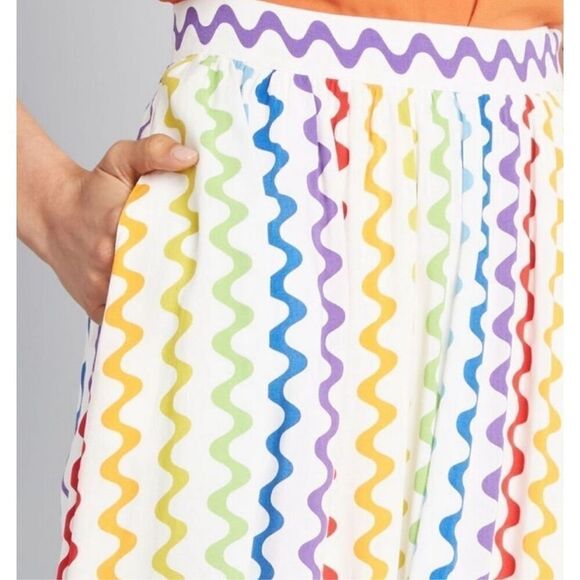 ModCloth rainbow art teacher midi skirt‎ NWOT Size 4X - Picture 3 of 13